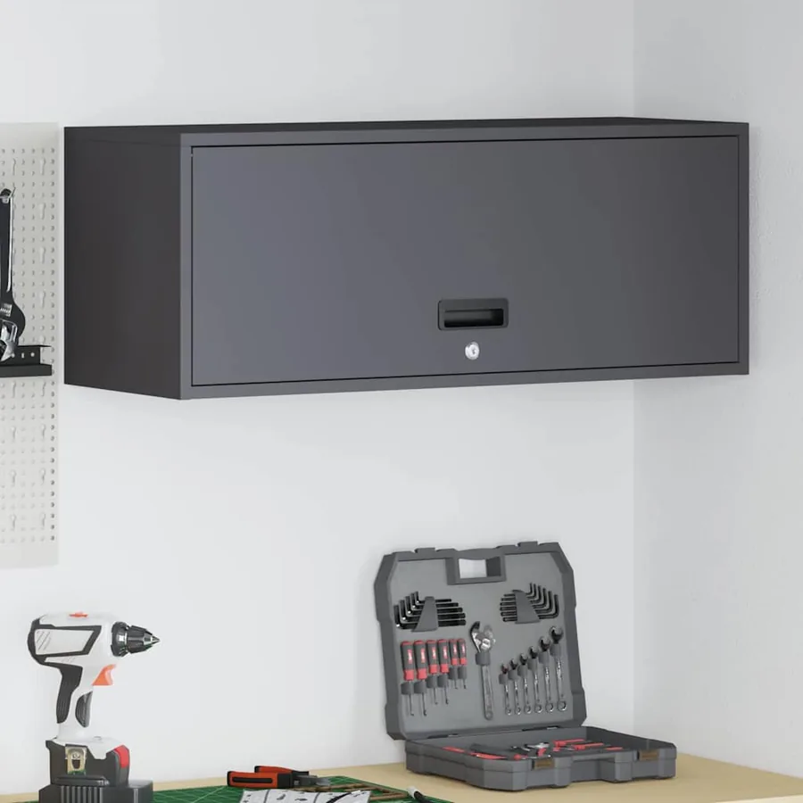 Armoire murale pour garage Noir 90 x 33 x 35 cm
