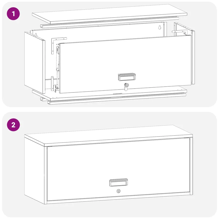 Armoire murale pour garage Noir 90 x 33 x 35 cm - 12