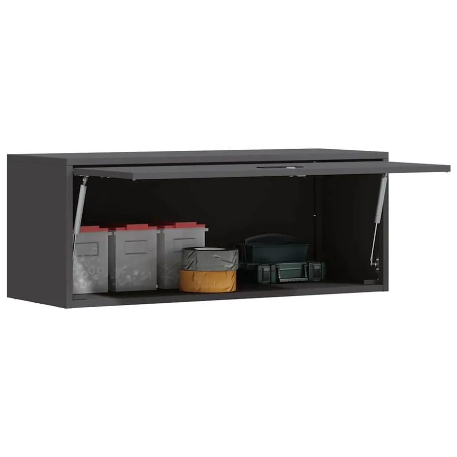 Armoire murale pour garage Noir 90 x 33 x 35 cm - 3