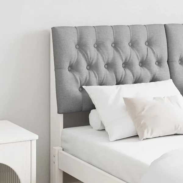 Tête de lit capitonnée Gris clair 160 cm Pin massif