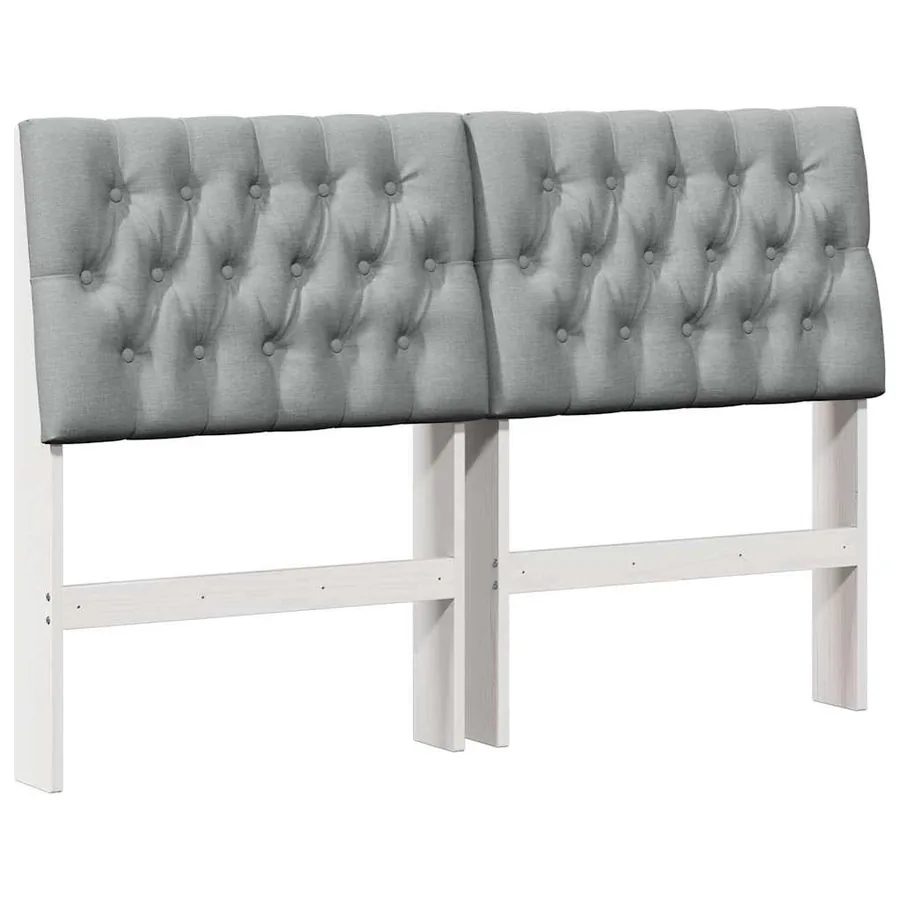 Tête de lit capitonnée Gris clair 160 cm Pin massif - 2