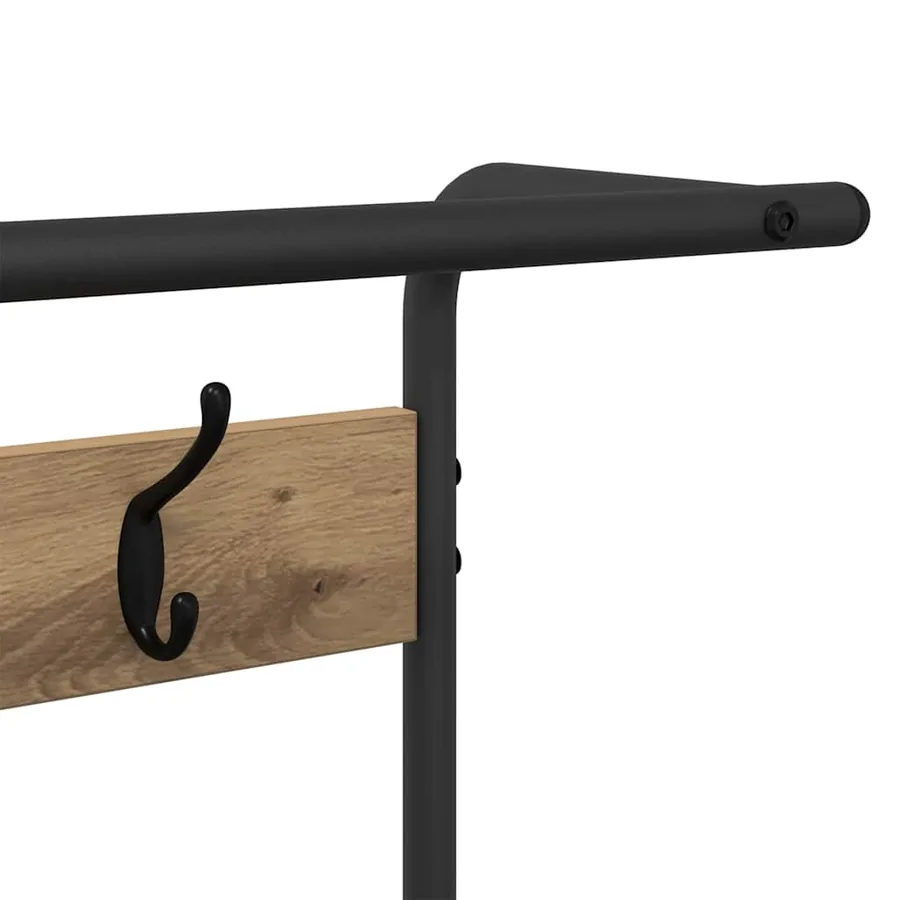 Porte-manteau avec étagère Chêne artisanal 95 x 34 x 184 cm - 9