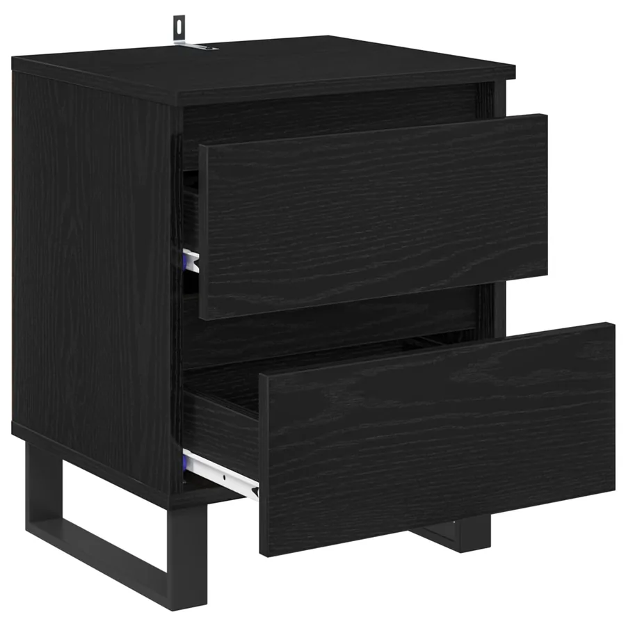 Cabinet de chevet avec tiroir 2 pcs Chêne noir 40 x 35 x 50 cm - 5