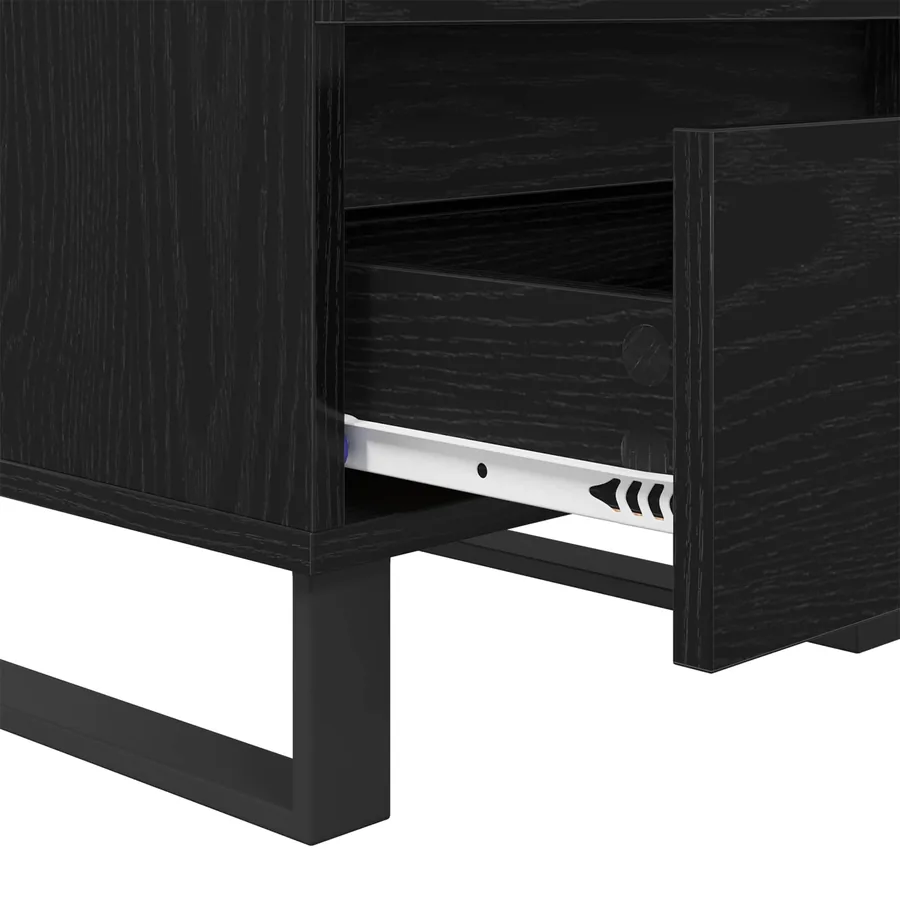 Cabinet de chevet avec tiroir 2 pcs Chêne noir 40 x 35 x 50 cm - 8