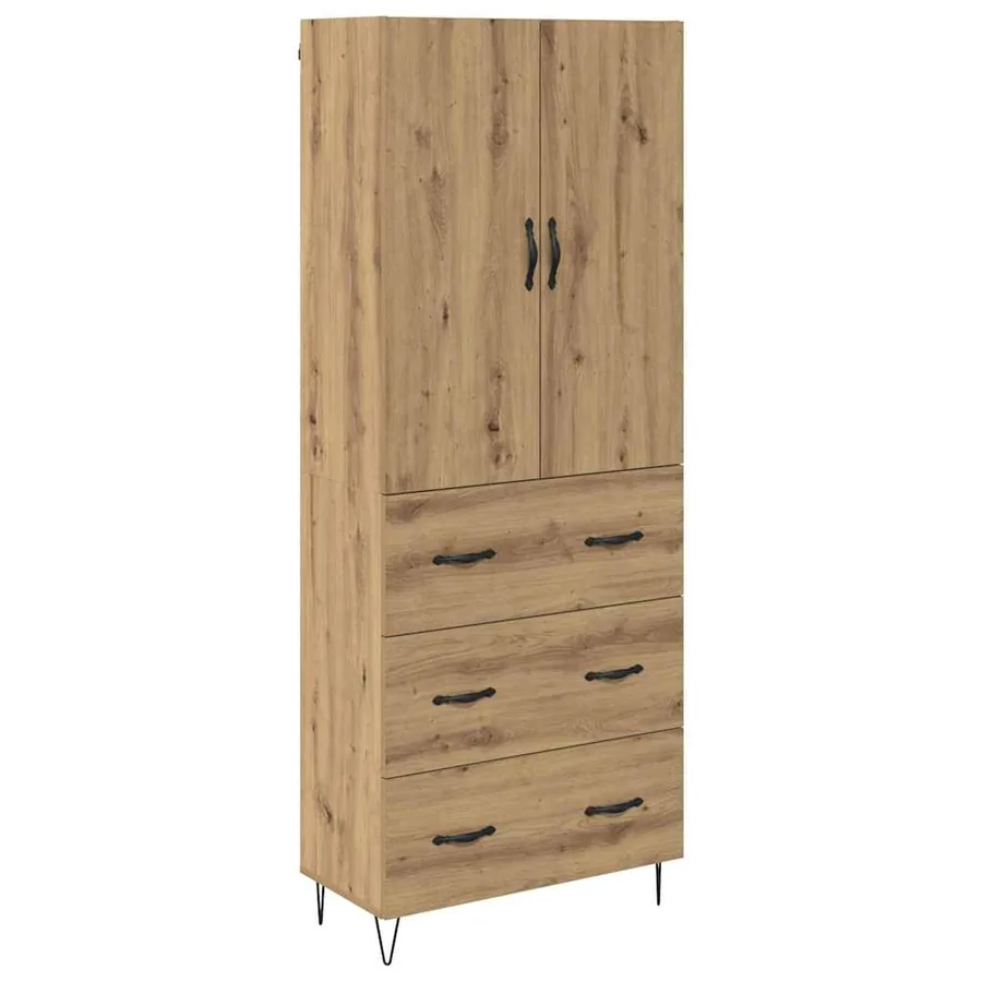 Haut Armoire 2 pcs Chêne artisanal 69,5 x 34 x 180 cm - 2