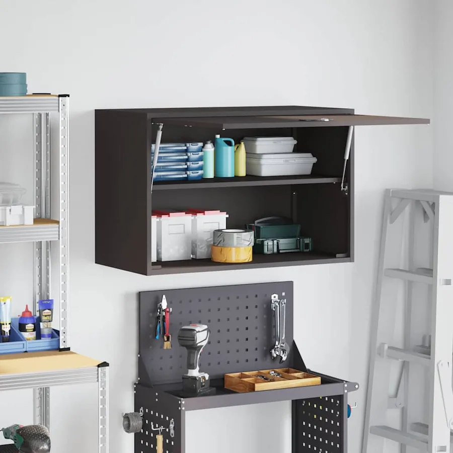 Armoire murale pour garage Noir 80 x 40 x 53 cm - 4