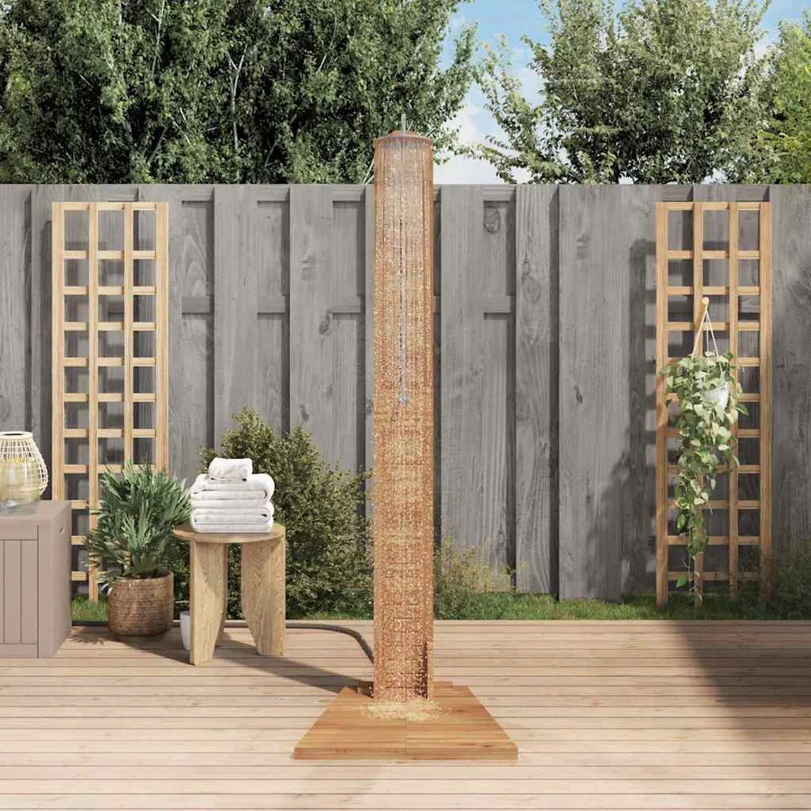 Douche de jardin teck massif 70x75x204 cm - 3
