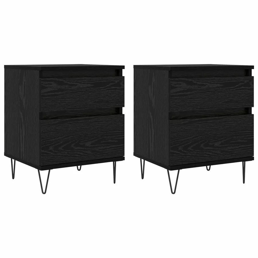 Armoire de lit Chêne noir 40 x 35 x 50 cm Bois d'ingénierie - 2