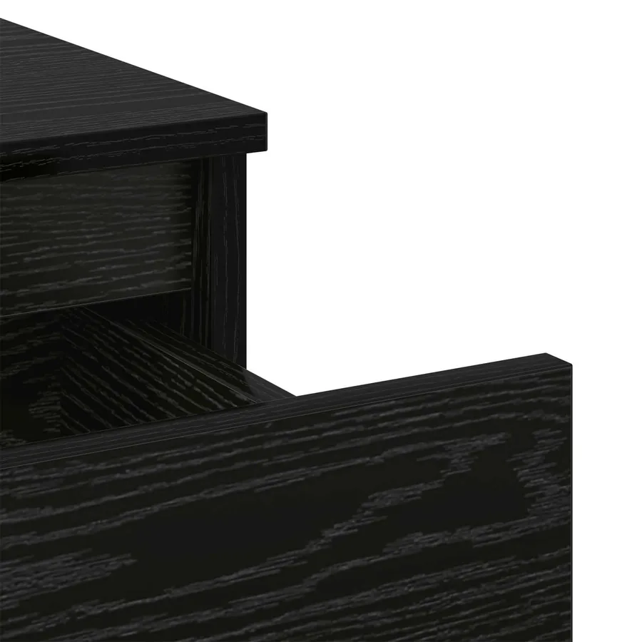 Armoire de lit Chêne noir 40 x 35 x 50 cm Bois d'ingénierie - 9