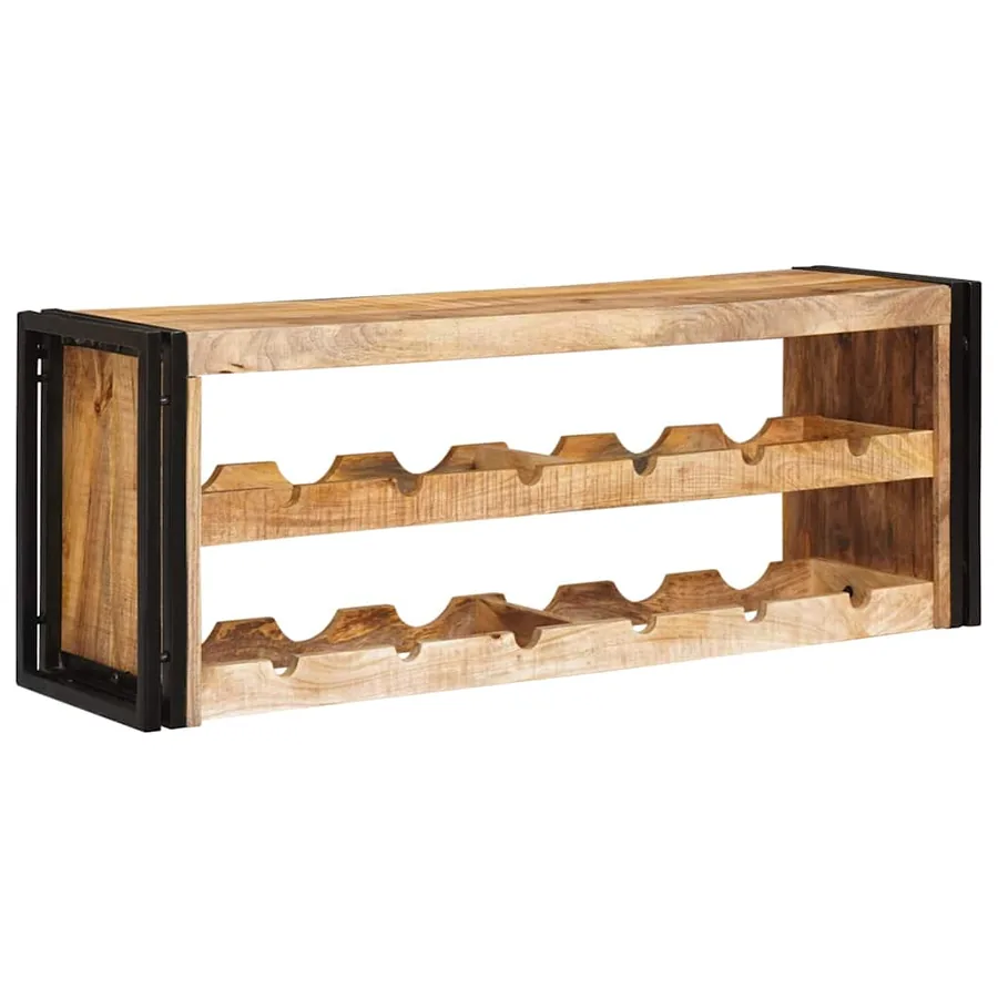 Étagère à vin 100 x 45 x 33 cm Bois de mangue brut solide - 3