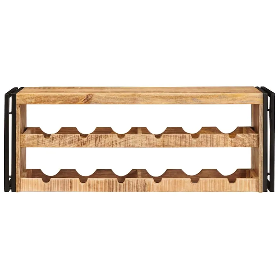 Étagère à vin 100 x 45 x 33 cm Bois de mangue brut solide - 4