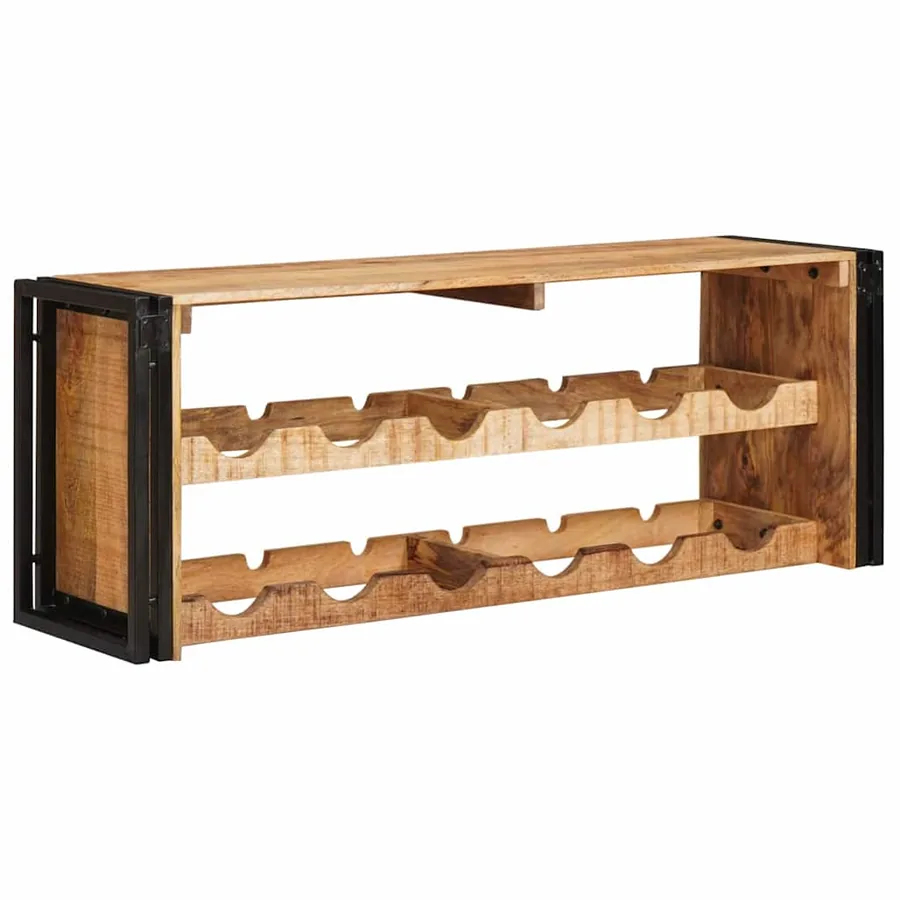 Étagère à vin 100 x 45 x 33 cm Bois de mangue brut solide - 6