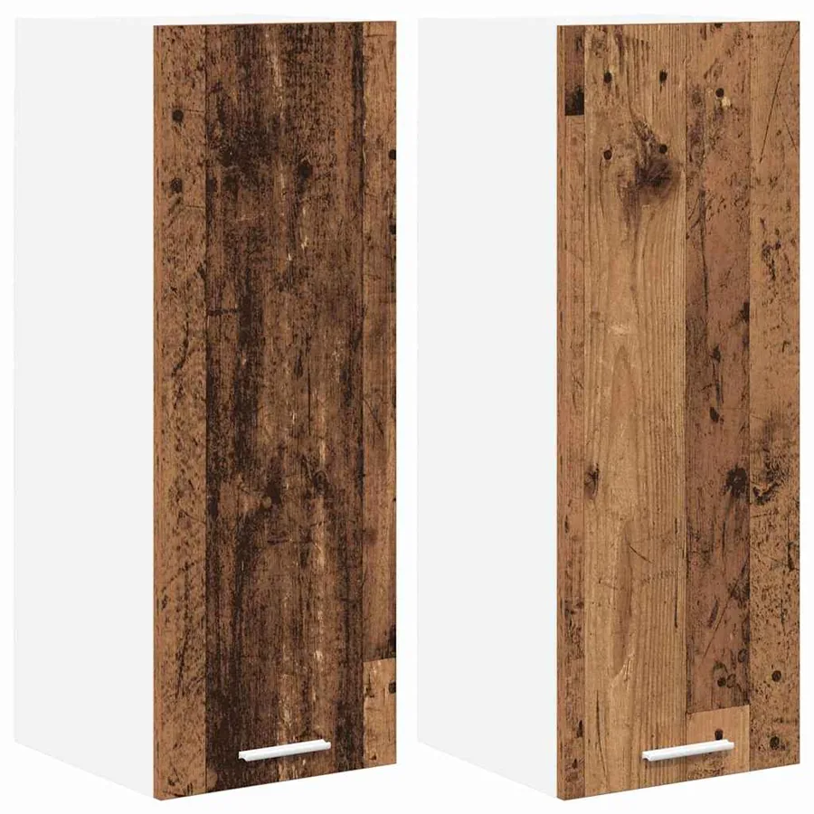 Armoire suspendue 2 pcs Bois ancien et Blanc 30 x 31 x 80 cm - 2