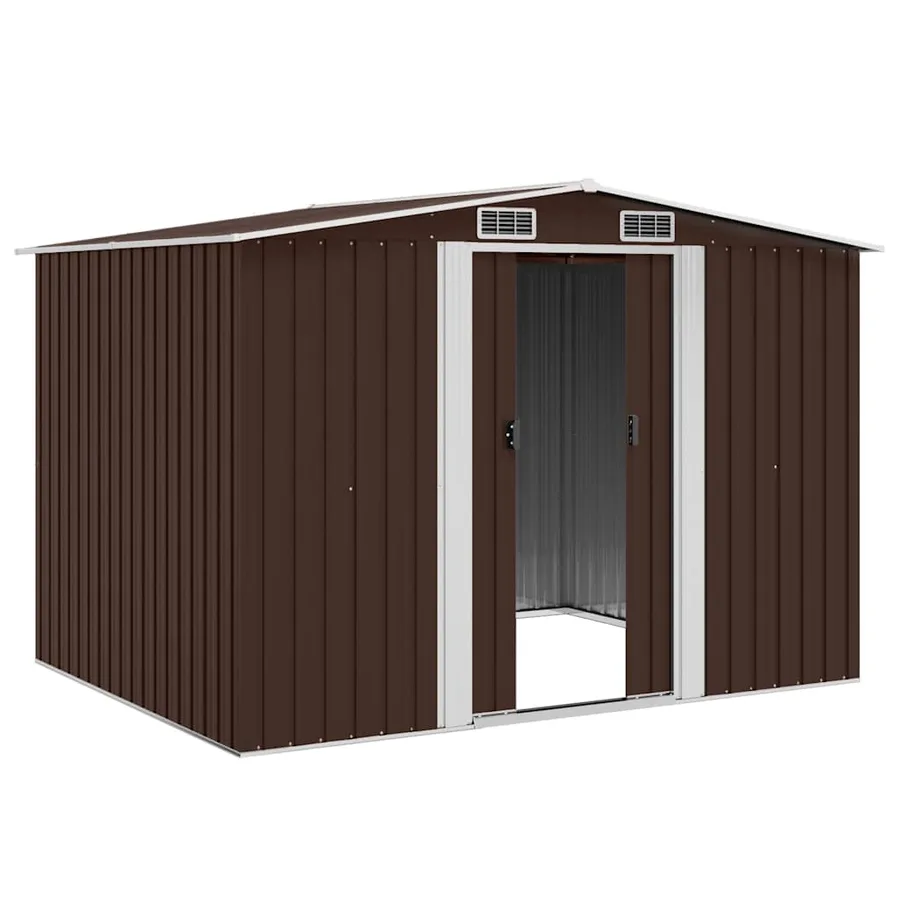 Abri de stockage pour jardin Marron 257x205x178 cm Acier - 3