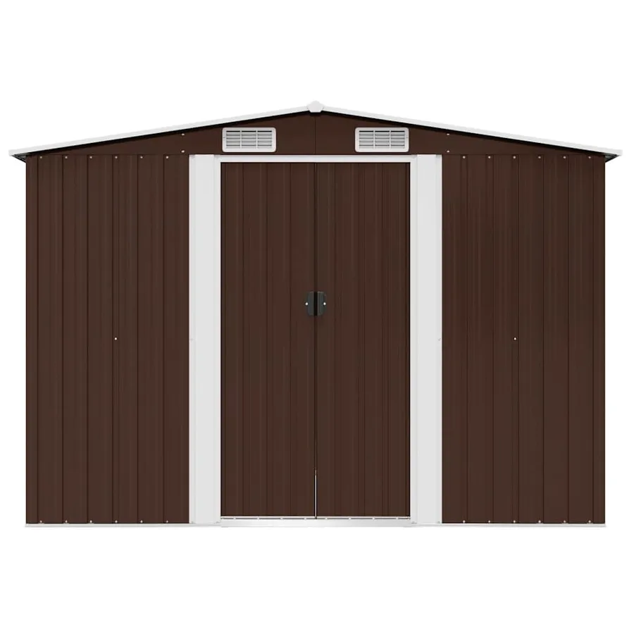 Abri de stockage pour jardin Marron 257x205x178 cm Acier - 4