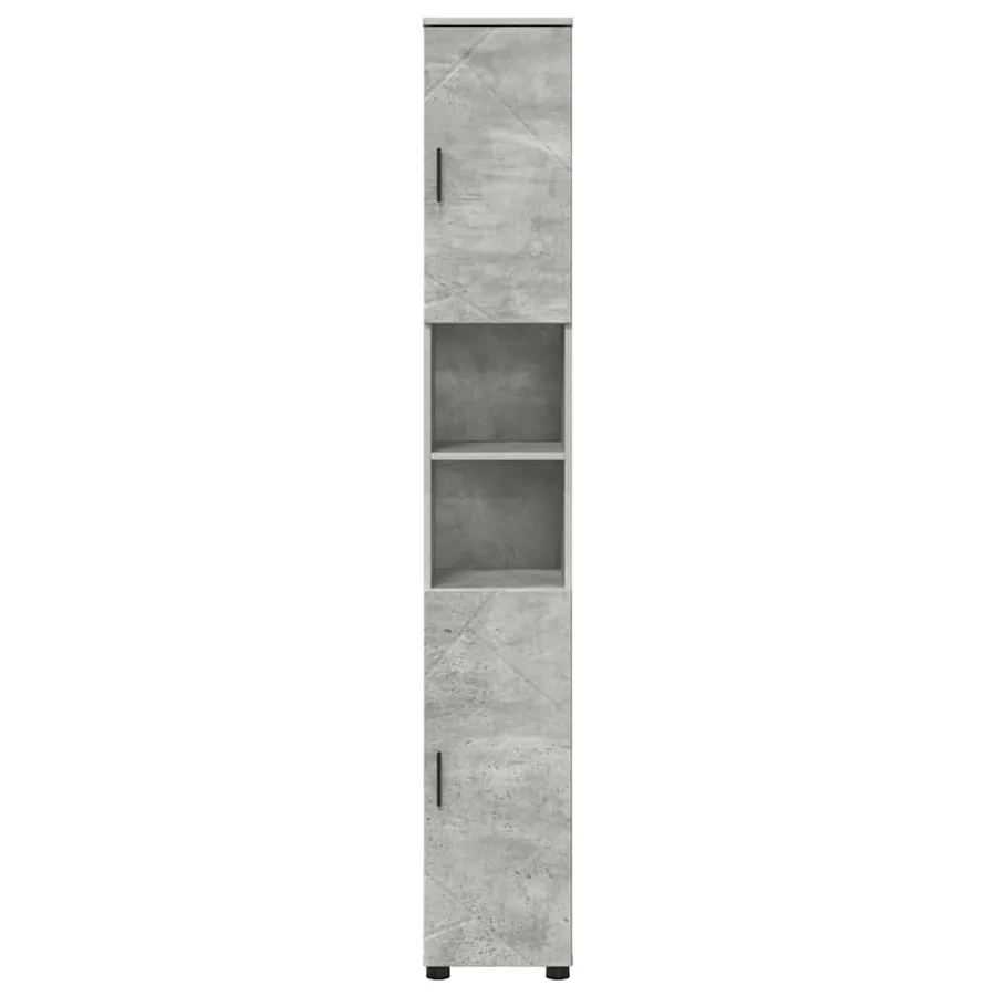 Cabinet de salle de bain avec porte Gris béton 30 x 35 x 192 cm - 6