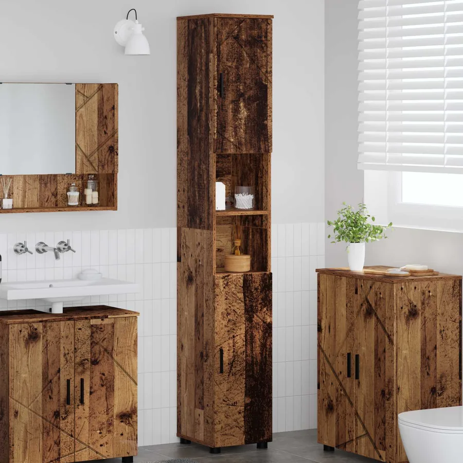 Cabinet de salle de bain Bois Ancien 30 x 35 x 192 cm