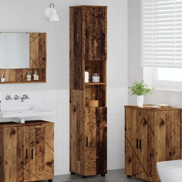 Cabinet de salle de bain Bois Ancien 30 x 35 x 192 cm