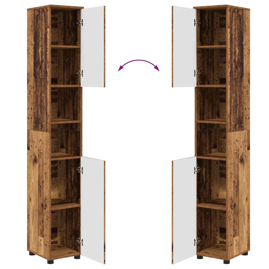 Cabinet de salle de bain Bois Ancien 30 x 35 x 192 cm - 12