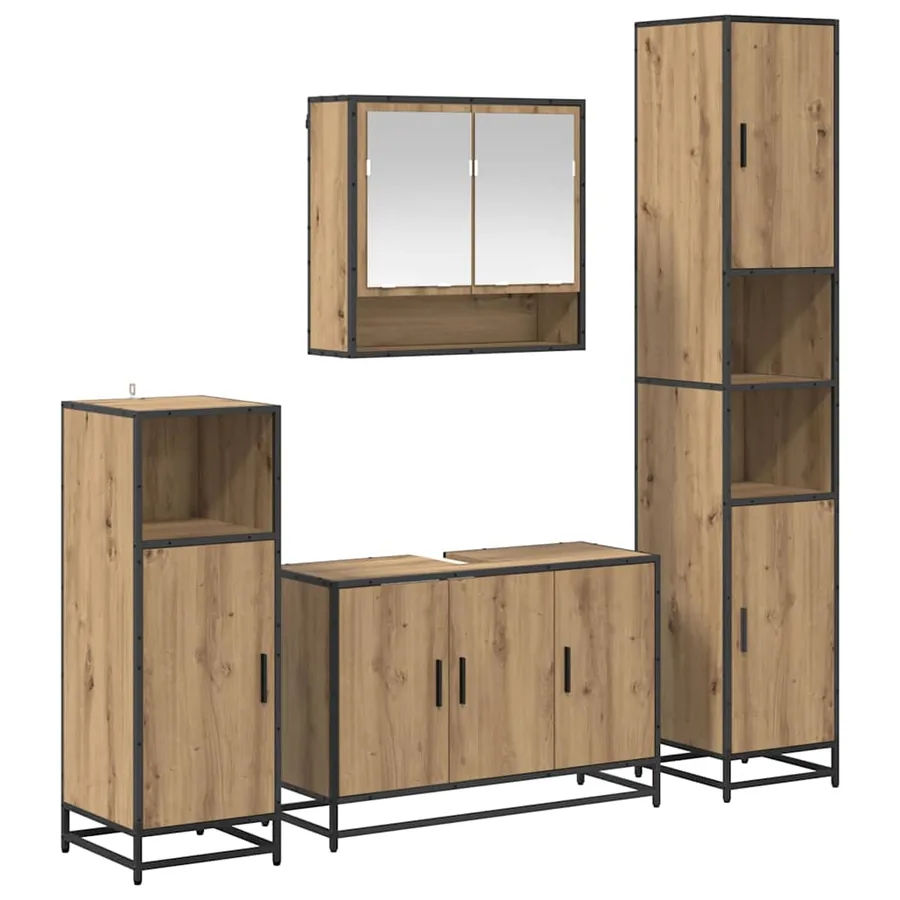 Ensemble de mobilier de salle de bain 4 pc Chêne artisanal - 2