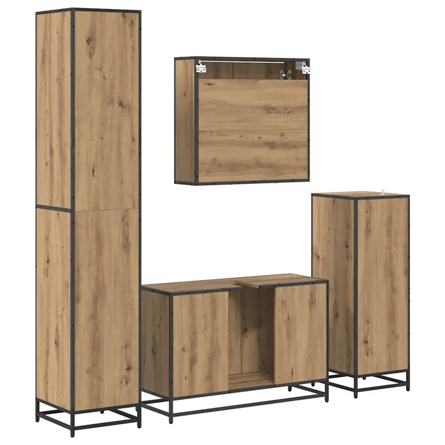 Ensemble de mobilier de salle de bain 4 pc Chêne artisanal - 8
