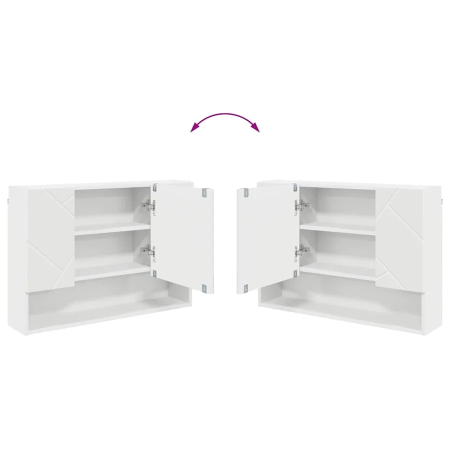 Ensemble de mobilier de salle de bain avec tiroir 5 pcs Blanc - 12