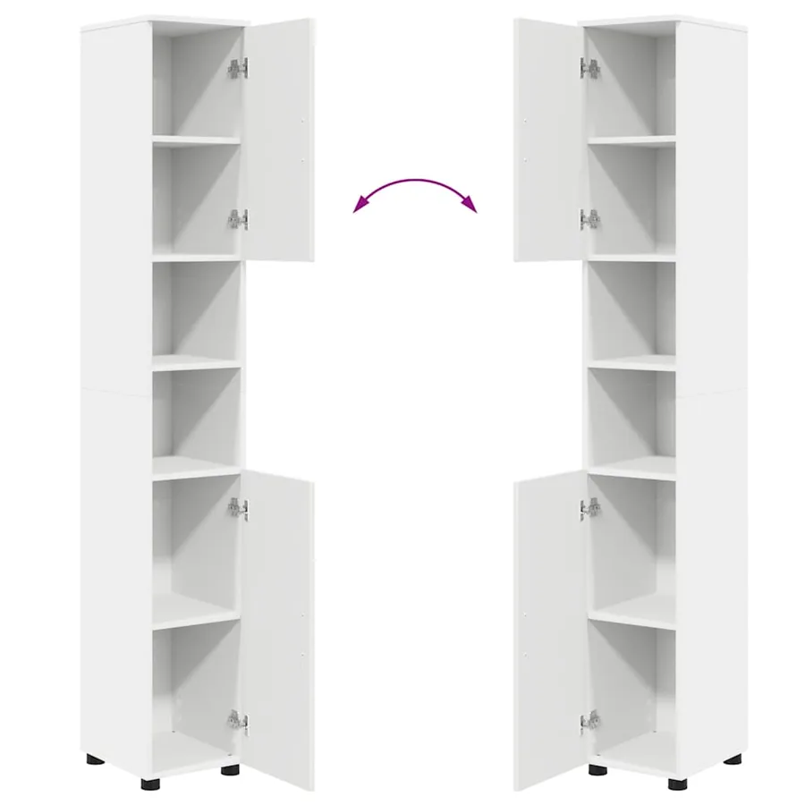 Ensemble de mobilier de salle de bain avec tiroir 5 pcs Blanc - 13