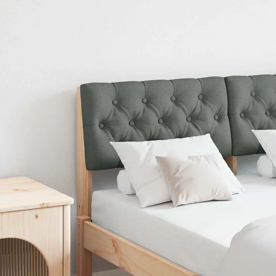 Tête de lit capitonnée Gris foncé 120 cm Pin massif