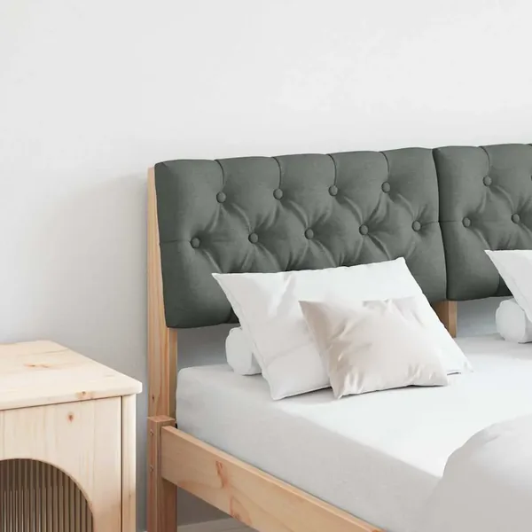 Tête de lit capitonnée Gris foncé 120 cm Pin massif