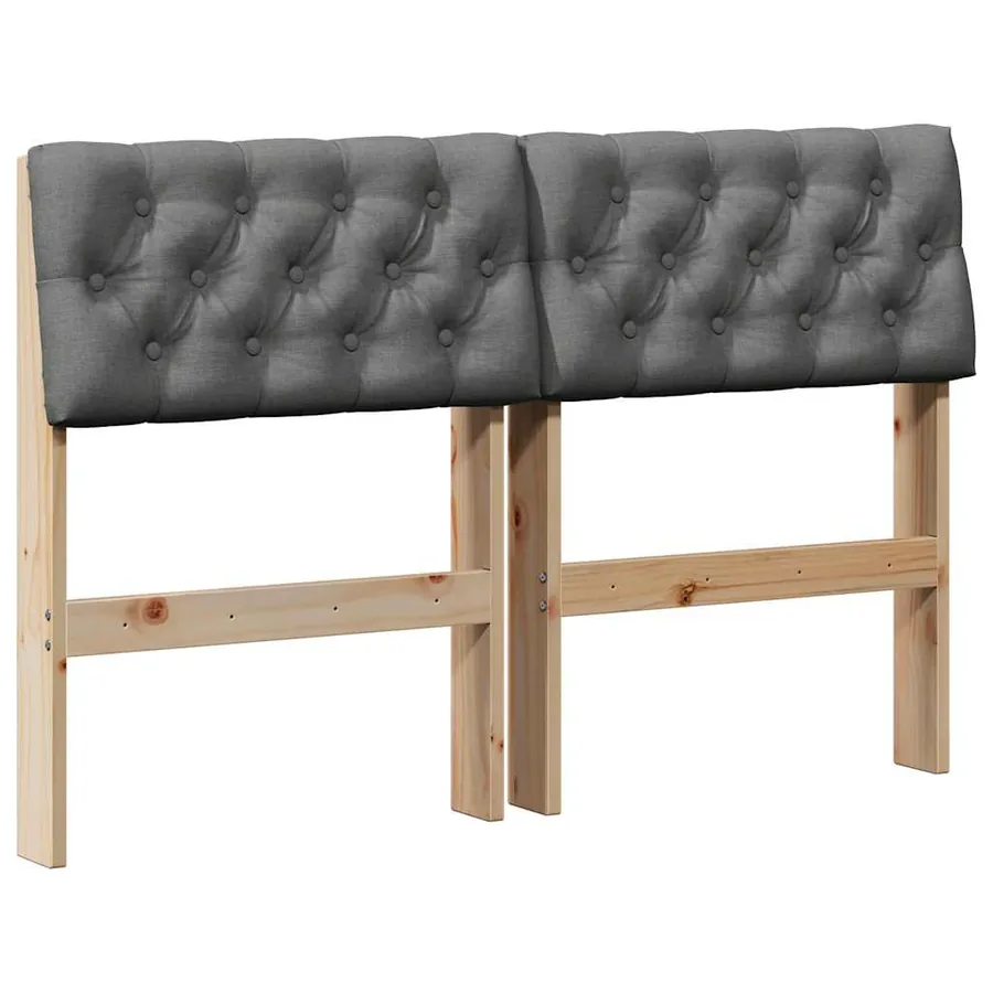 Tête de lit capitonnée Gris foncé 120 cm Pin massif - 2