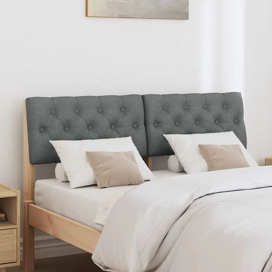 Tête de lit capitonnée Gris foncé 120 cm Pin massif - 3