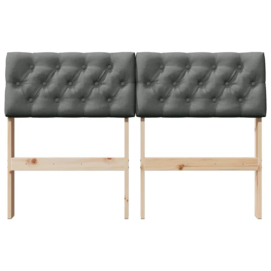 Tête de lit capitonnée Gris foncé 120 cm Pin massif - 4