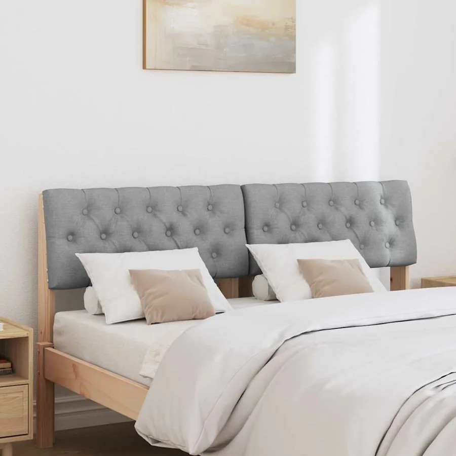 Tête de lit capitonnée Gris clair 135 cm Pin massif - 3