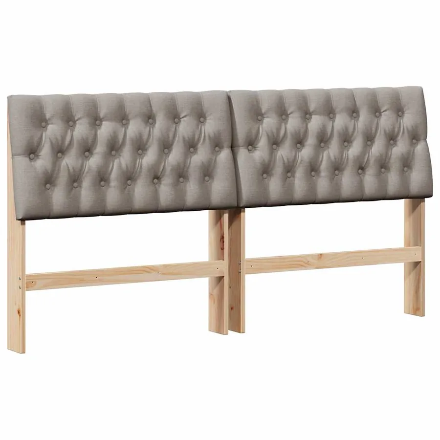Tête de lit capitonnée Taupe 180 cm Pin massif - 2