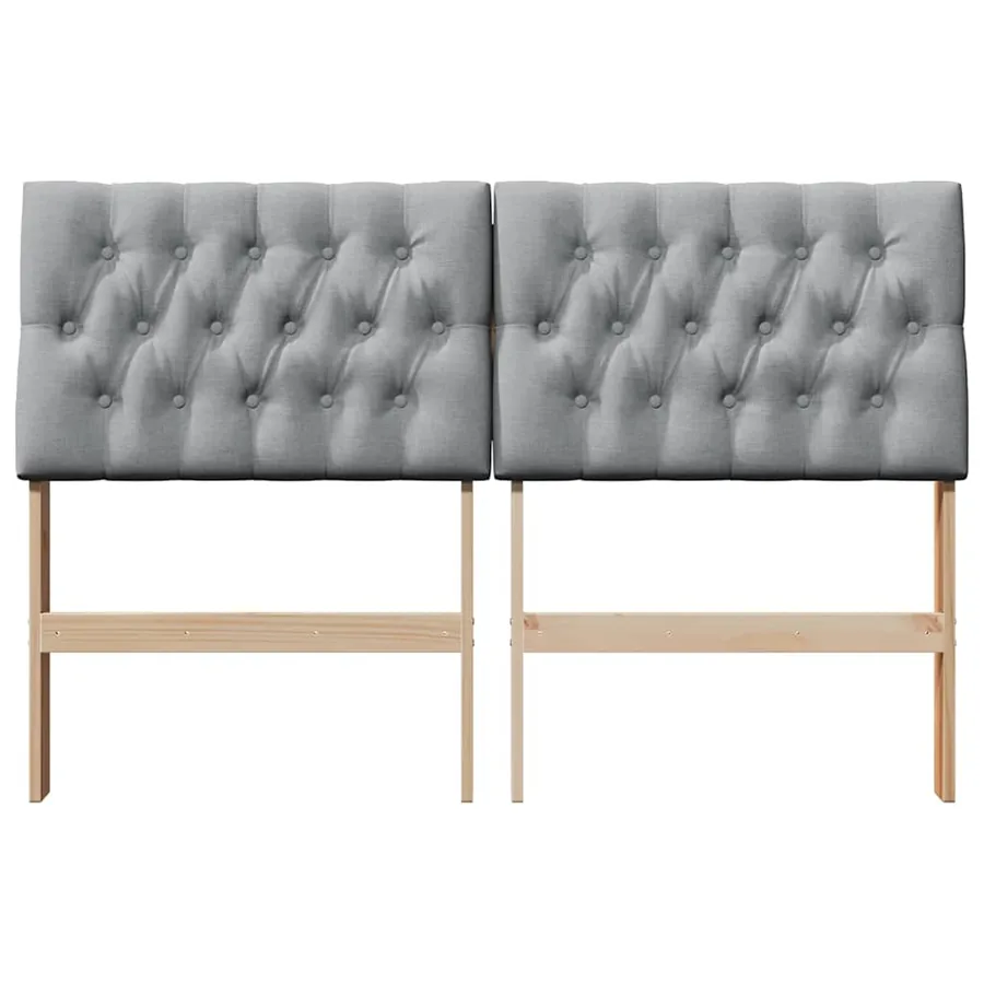 Tête de lit capitonnée Gris clair 135 cm Pin massif - 4