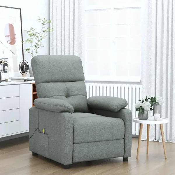 Massage Armchair Dark Grey Fabric