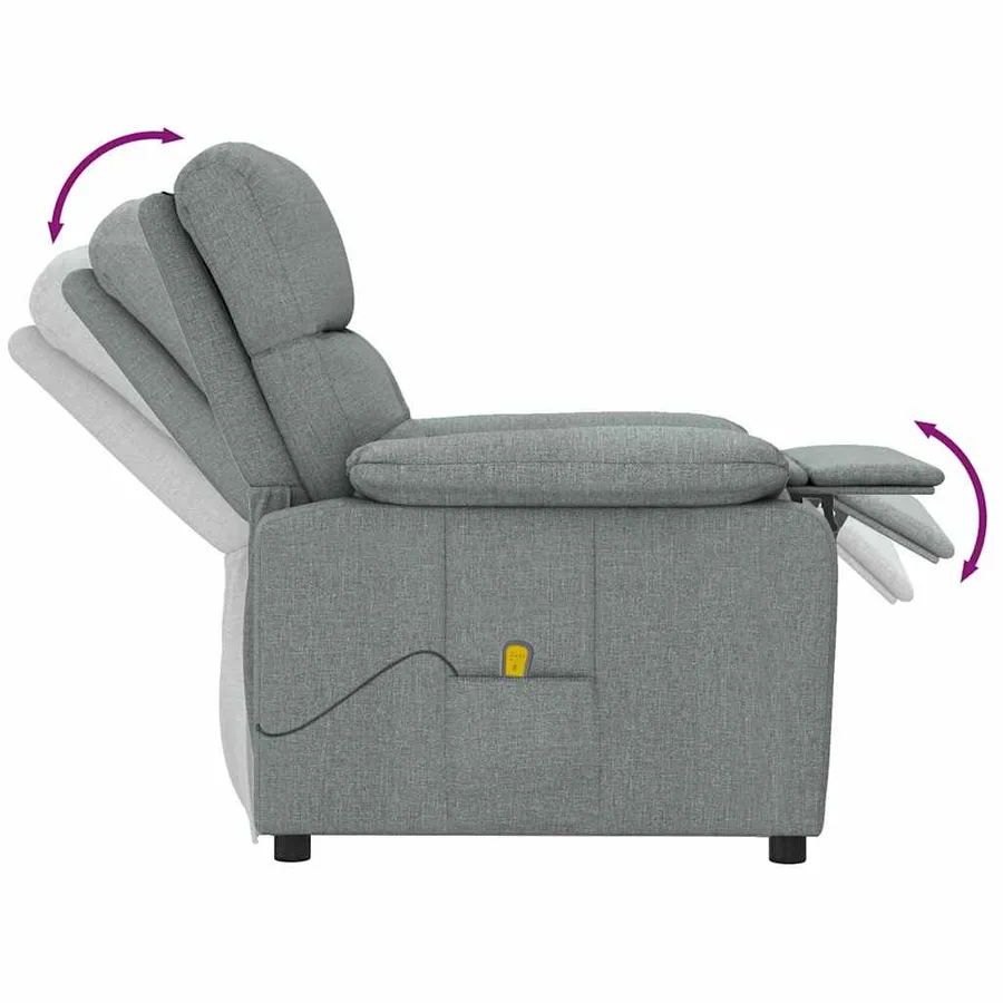 Fauteuil de massage Gris foncé Tissu - 6