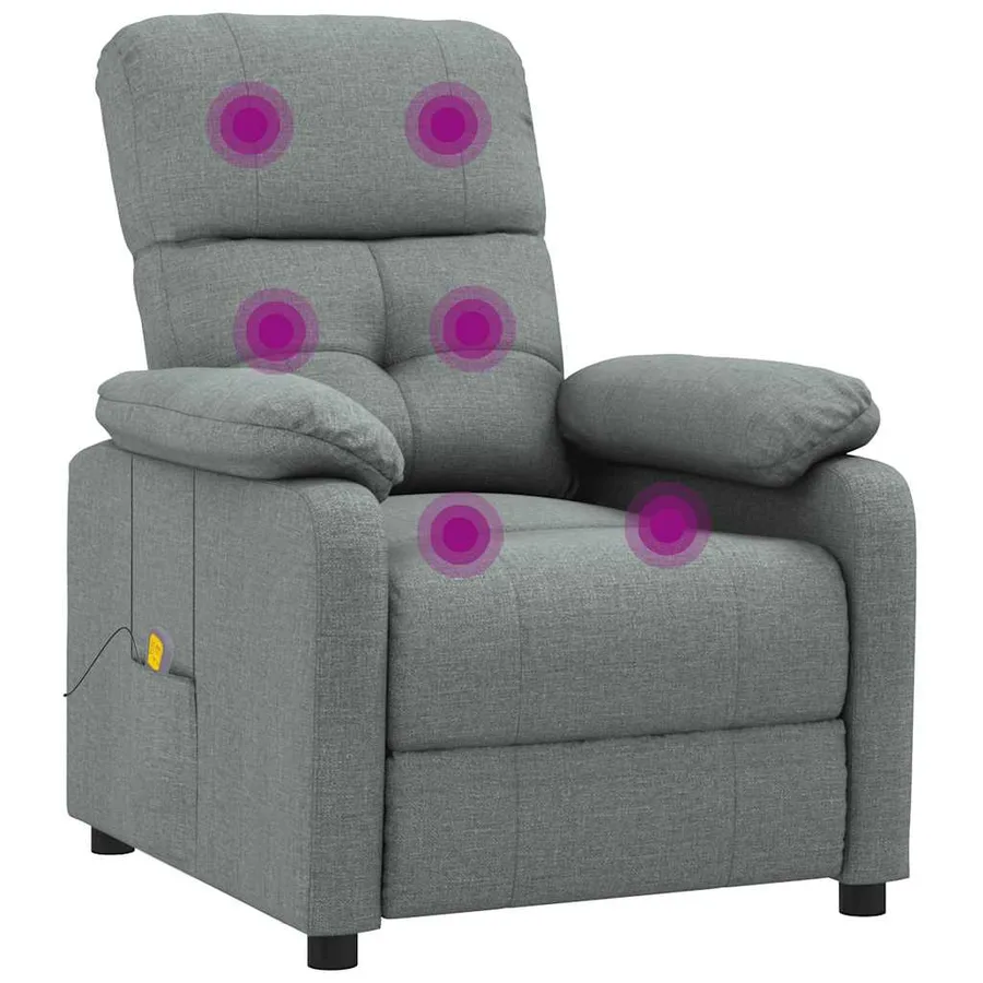 Massage Armchair Dark Grey Fabric - 7