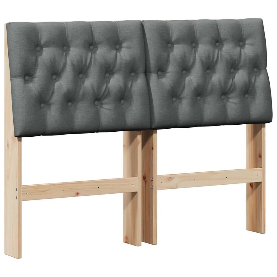 Tête de lit capitonnée Gris foncé 120 cm Pin massif - 2