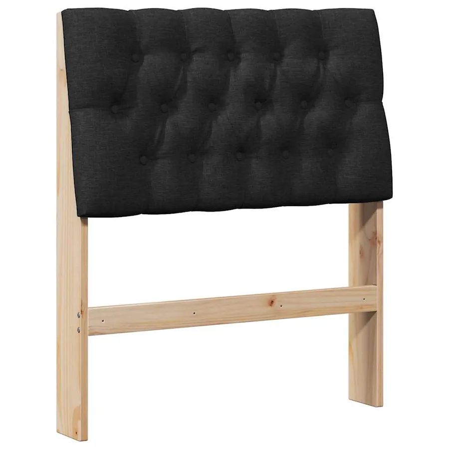 Tête de lit capitonnée Noir 75 cm Pin massif - 2