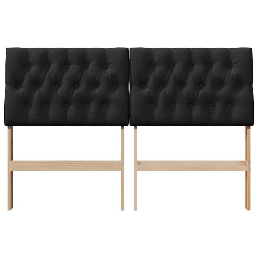 Tête de lit capitonnée Noir 135 cm Pin massif - 4