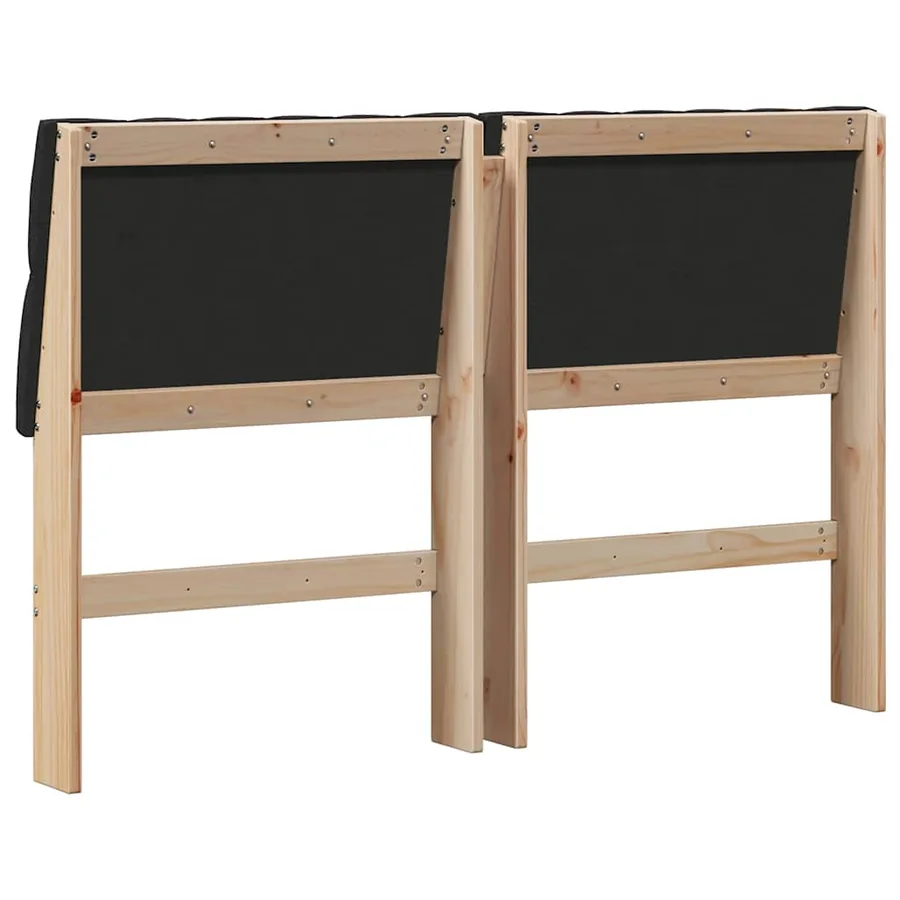 Tête de lit capitonnée Noir 135 cm Pin massif - 6