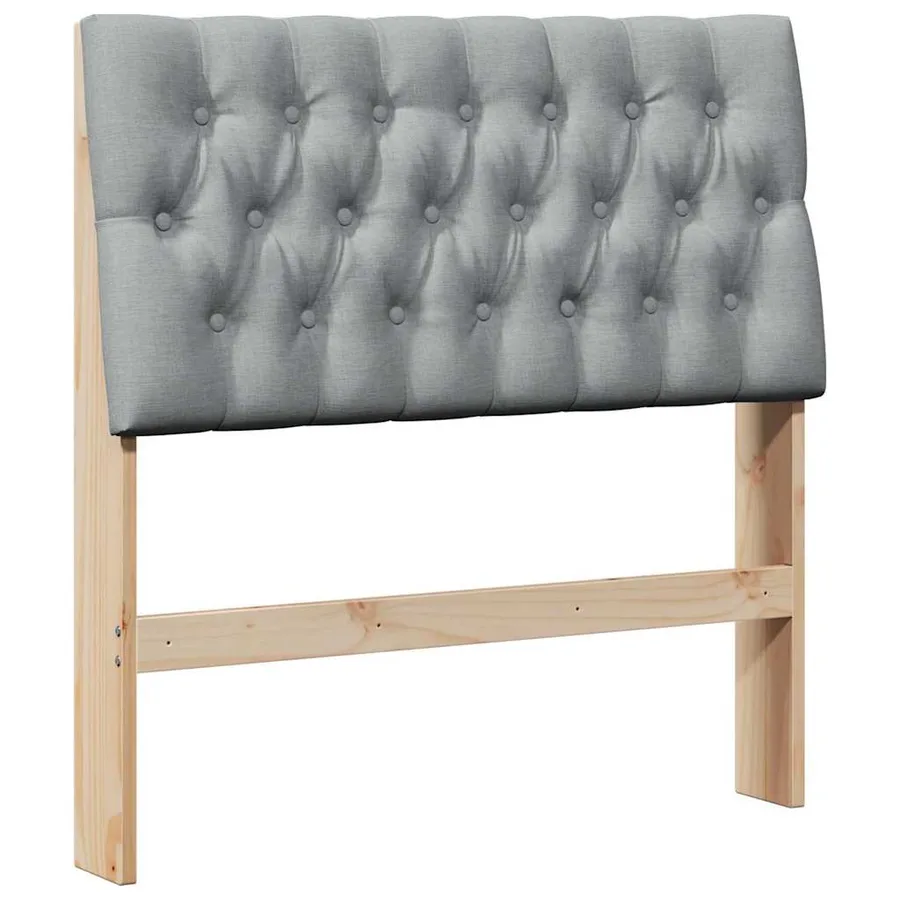 Tête de lit capitonnée Gris clair 90 cm Pin massif - 2