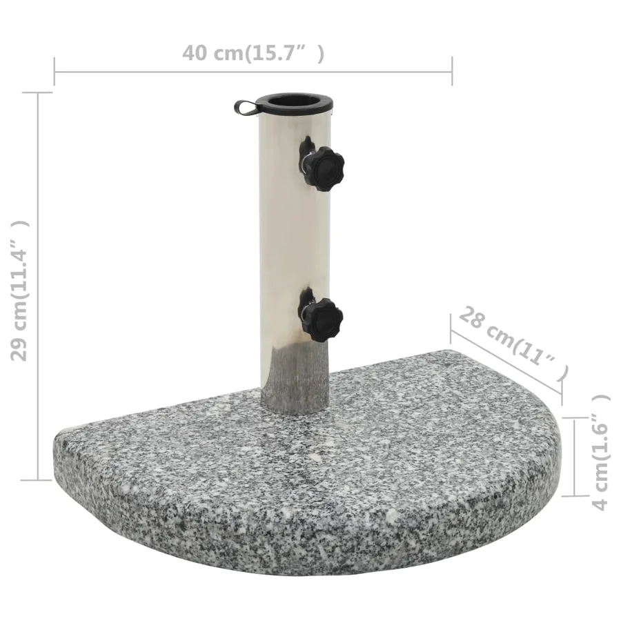 Parasol Base Curved Granite 10 kg Grey - 6