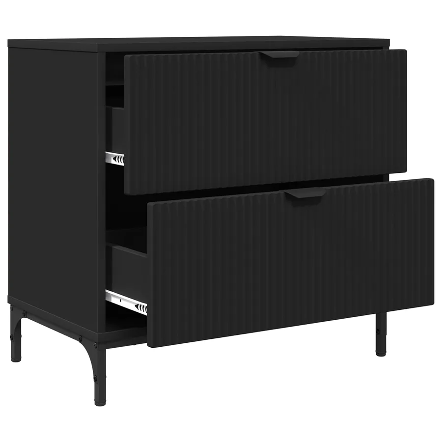 Table de chevet Noir 63,5 x 36 x 61 cm Bois d'ingénierie - 5