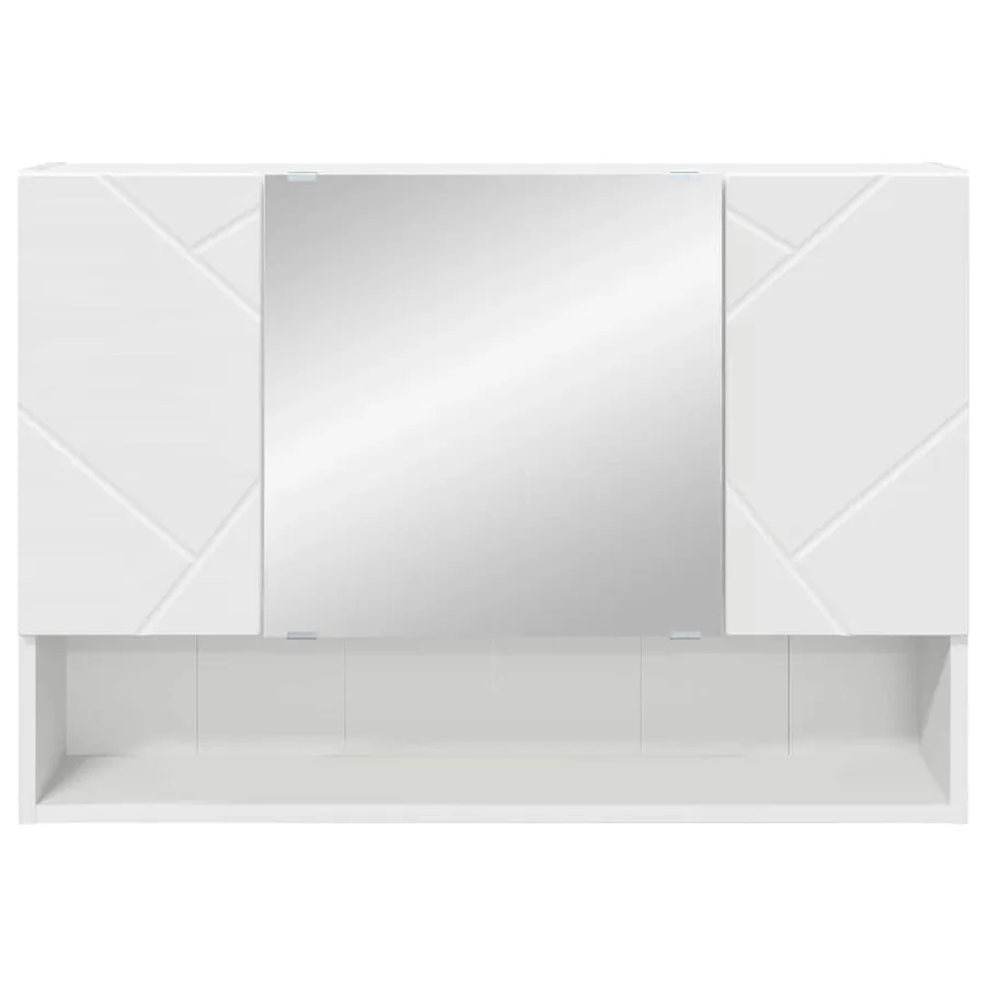 Armoire Miroir Blanc 80 x 17 x 55 cm Bois d'ingénierie - 6