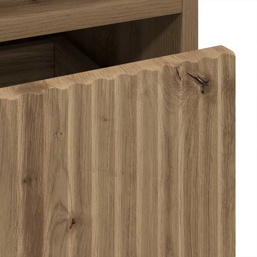 Cabinet de chevet chêne artisanal 49 x 36 x 61 cm - 11