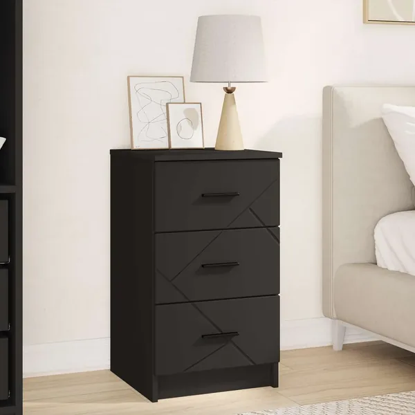 Cabinet de chevet Noir 38 x 38 x 66 cm Bois d'ingénierie