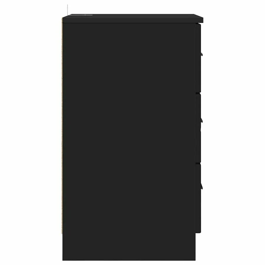 Cabinet de chevet Noir 38 x 38 x 66 cm Bois d'ingénierie - 8