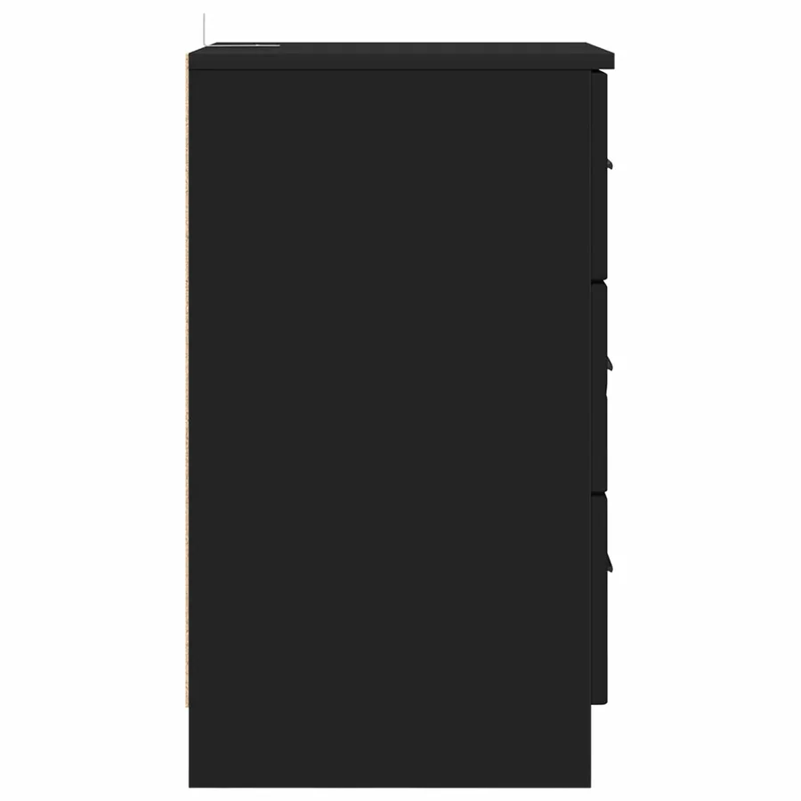 Cabinet de chevet Noir 38 x 38 x 66 cm Bois d'ingénierie - 9